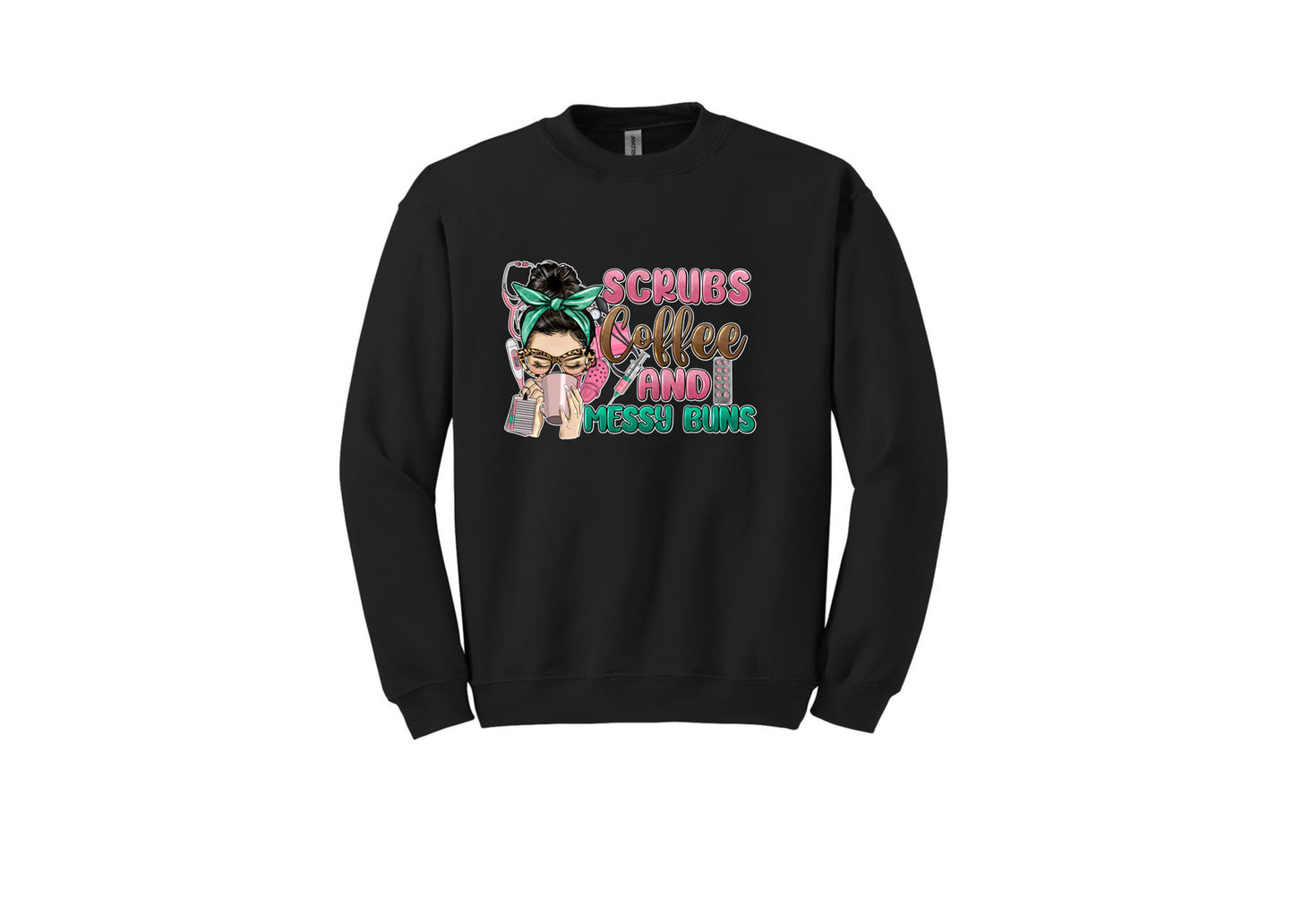 Coffee & Messy Bun Unisex Shirt or Crew