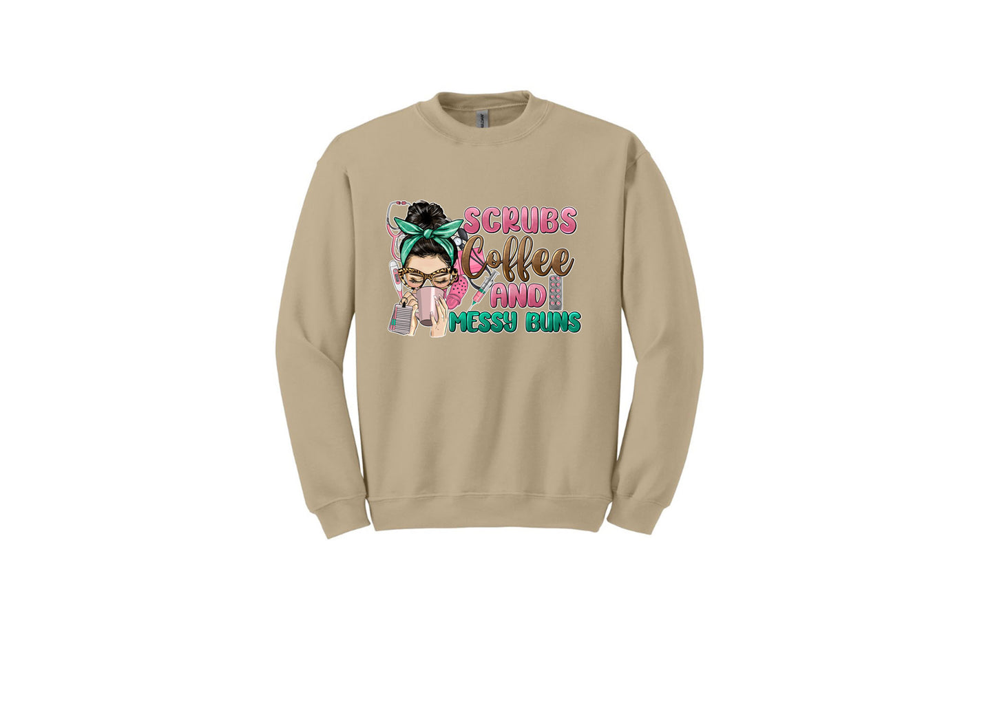 Coffee & Messy Bun Unisex Shirt or Crew