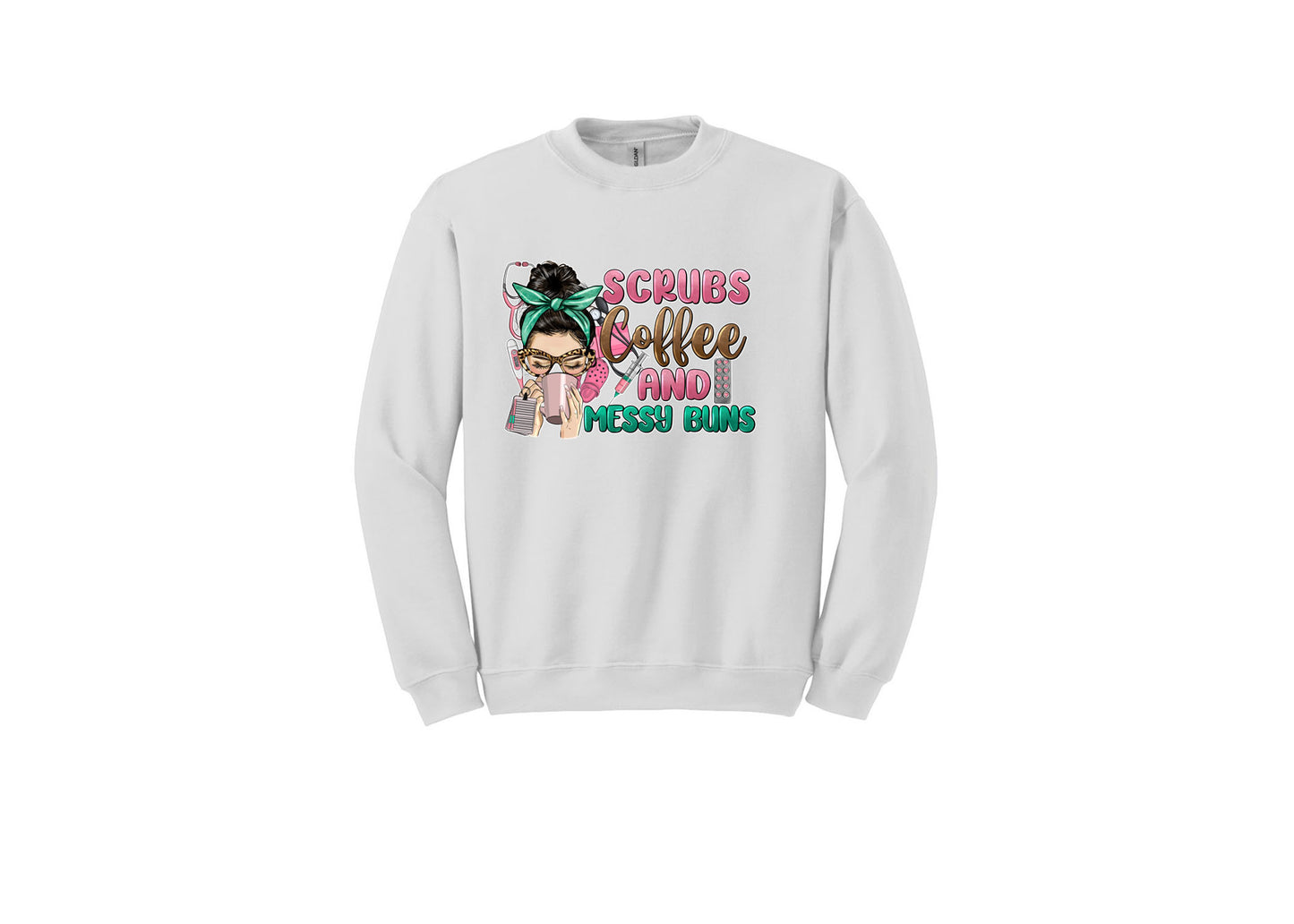 Coffee & Messy Bun Unisex Shirt or Crew