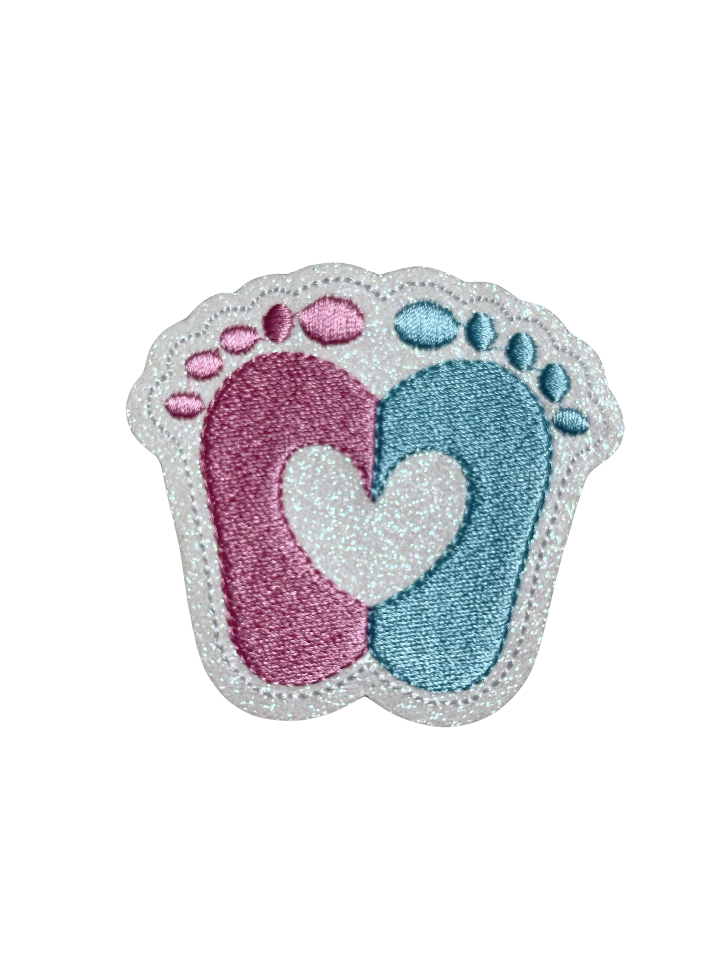 P-17 Blue Pink Baby feet with heart