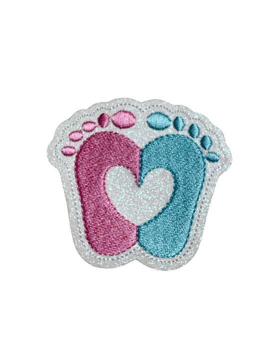 P-17 Blue Pink Baby feet with heart