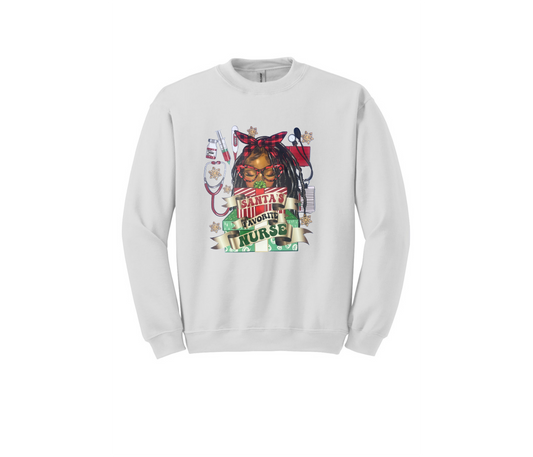 Santas Fav Nurse Christmas Unisex Shirt or Crew